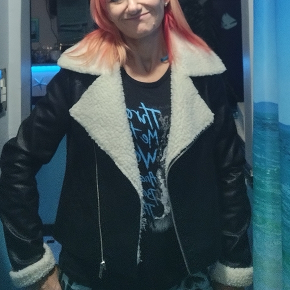 Faux leather/wool jacket - Picture 1 of 16